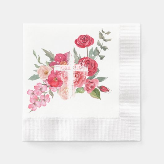 Serviette En Papier Pâques/Croix/Jean3:16/Jésus (Devant)