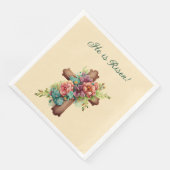 Serviette En Papier Pâques "Il est ressuscité" avec intérieur personna (Coin)