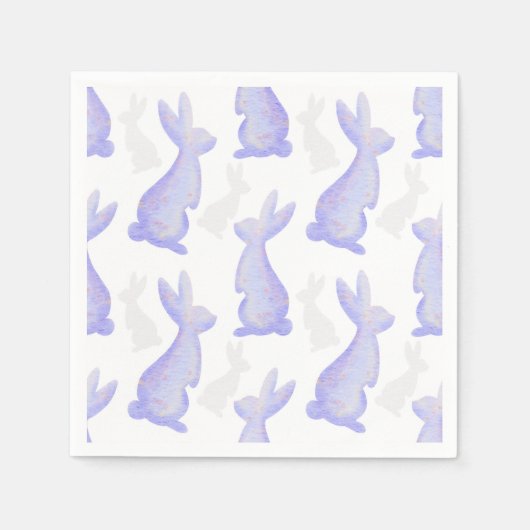 Serviette En Papier Pâques joyeuses - motif de Bunny pourpre (Devant)