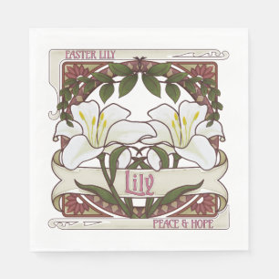 Serviette En Papier Pâques Lily : Design de style Vintage Peace Hope