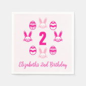 Serviette En Papier Pâques rose 2e anniversaire (Devant)