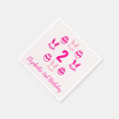 Serviette En Papier Pâques rose 2e anniversaire (Coin)