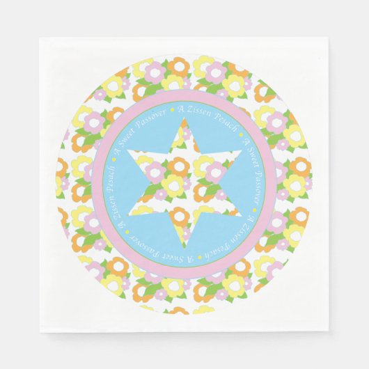 Serviette En Papier Pâques Serviettes standard "Fleurs Pastel" Design (Devant)
