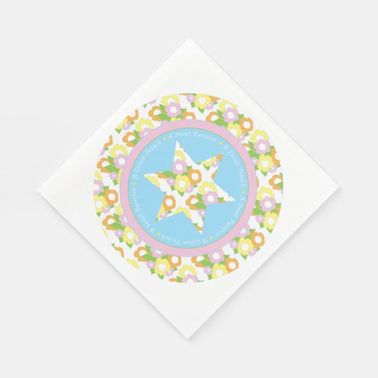 Serviette En Papier Pâques Serviettes standard "Fleurs Pastel" Design (Coin)