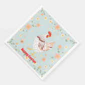 Serviette En Papier Pâques Vintage Vacances au poulet (Coin)