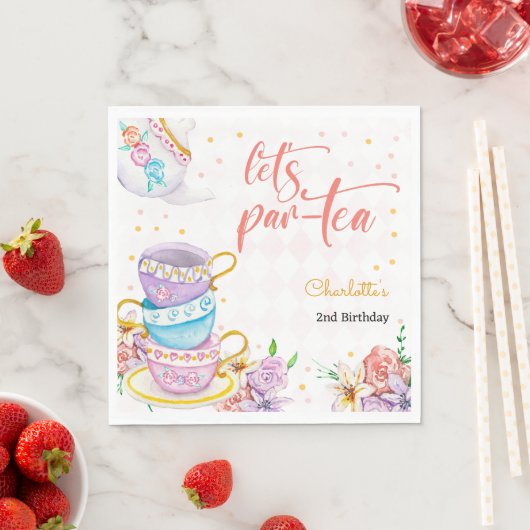 Serviette En Papier Par-tea, anniversaire de thé (En situation)