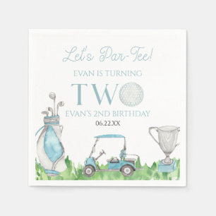 Serviette En Papier Par-Tee Blue Golf 2e fête d'anniversaire