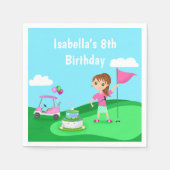 Serviette En Papier Par-Tee Chibi Fille Anniversaire Golf Party (Devant)
