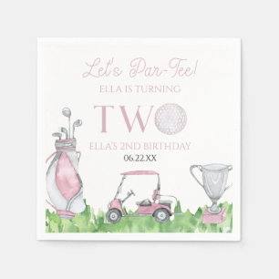 Serviette En Papier Par-Tee Pink Golf 2e fête d'anniversaire