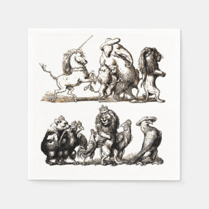Serviette En Papier Parade d'animaux de livre d'images vintage : Art m