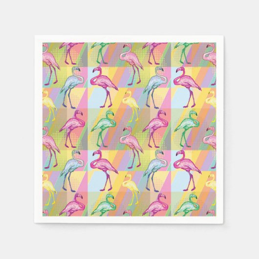 Serviette En Papier Parade Flamant rose (Devant)