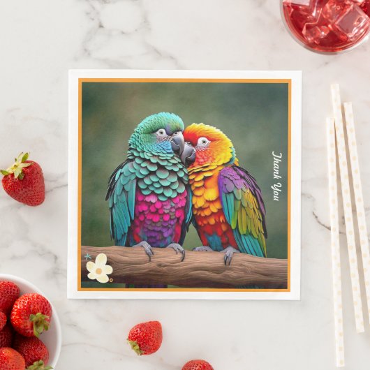 Serviette En Papier "Paradis aux plumes" (En situation)