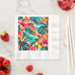 Serviette En Papier Paradis de l'Hibiscus Tropical Art Botanique