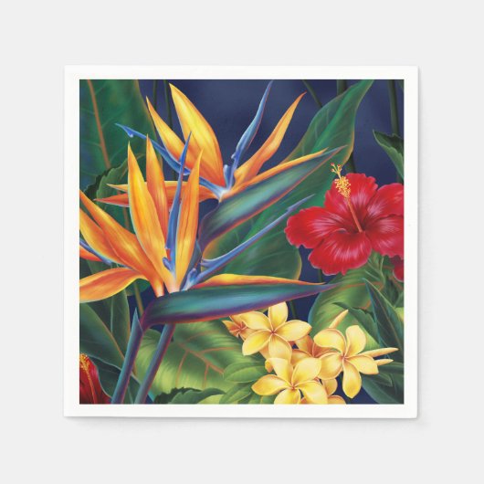 Serviette En Papier Paradis tropical Floral hawaïen (Devant)