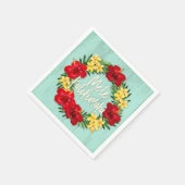 Serviette En Papier Paradis tropical Hawaiian Holiday Wreath Wood (Coin)