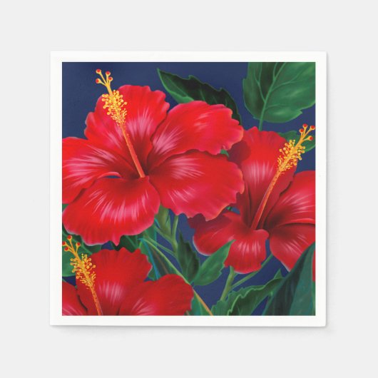 Serviette En Papier Paradis tropical Hibiscus hawaïen (Devant)