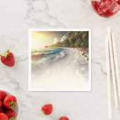 Serviette En Papier Paradise Beach Sunset Rustic Coastal Mariage (En situation)