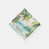 Serviette En Papier Paradise Palms Plage tropicale Mariage (Coin)