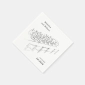 Serviette En Papier Paramètre de table dessinée à la main Mariage mini (Coin)