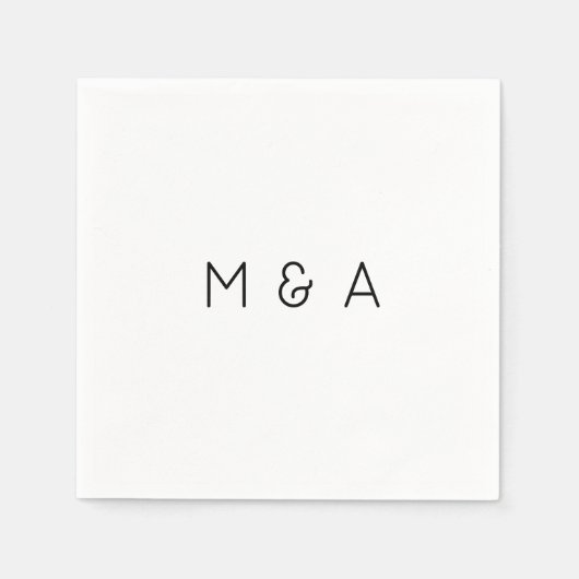 Serviette En Papier Paraphe personnalisée Mariage Napkin (Devant)