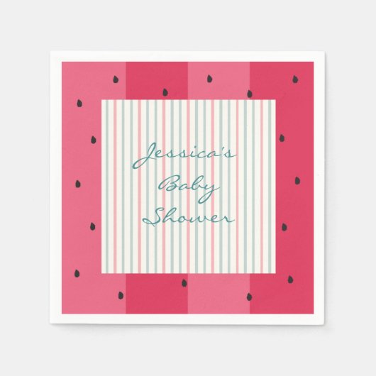 Serviette En Papier Parapluie baby shower standard serviettes/pastèque (Devant)