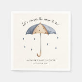 Serviette En Papier Parapluie bleu et Baby shower de pluie (Devant)