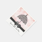 Serviette En Papier Parapluie en dentelle noire Douche rose serviettes (Coin)