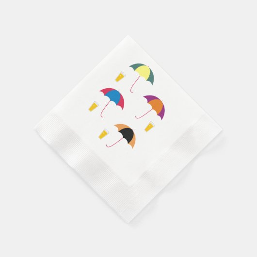SERVIETTE EN PAPIER PARAPLUIE ET BOISSON (Coin)