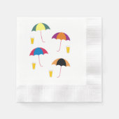 SERVIETTE EN PAPIER PARAPLUIE ET BOISSON (Devant)