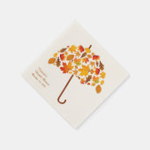 Serviette En Papier Parapluie Feuilles Automne (Coin)