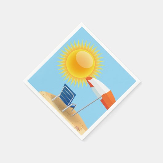 Serviette En Papier Parapluie soleil et plage (Coin)