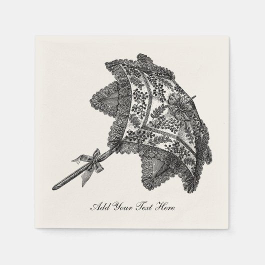 Serviette En Papier Parapluie Vintage nuptiale (Devant)
