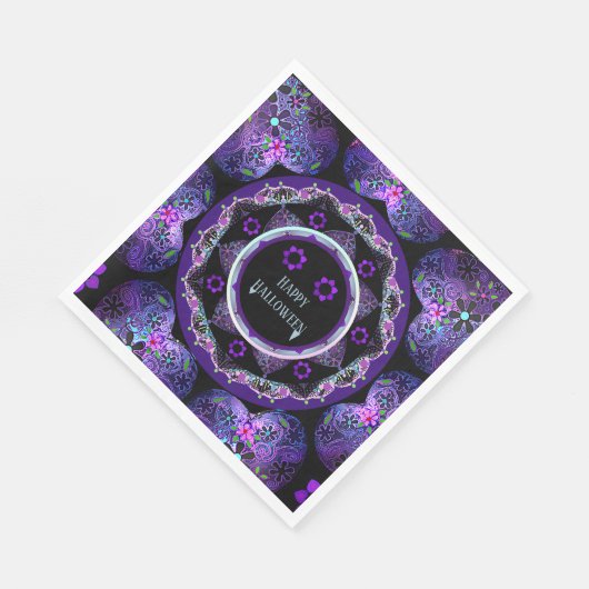 Serviette En Papier Parapluie violet & coeurs.7 (Coin)