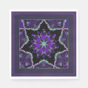 Serviette En Papier Parapluie violet & coeurs .7