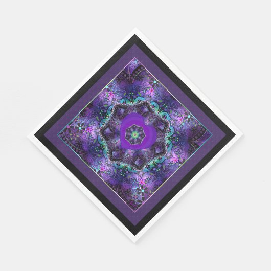 Serviette En Papier Parapluie violet & coeurs .7 (Coin)