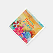 Serviette En Papier Parapluies d'été sur le sable 16e anniversaire (Coin)