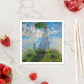 Serviette En Papier Parasol Monet Femme Impressionnisme (En situation)