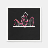 Serviette En Papier Parc d'attractions Rollercoaster Heart (Devant)
