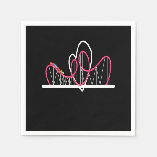 Serviette En Papier Parc d'attractions Rollercoaster Heart (Devant)