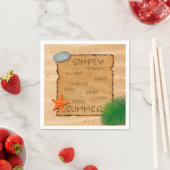 Serviette En Papier Parchemin sur Arrière - plan de sable - Papier Nap (En situation)