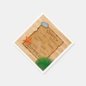 Serviette En Papier Parchemin sur Arrière - plan de sable - Papier Nap (Coin)