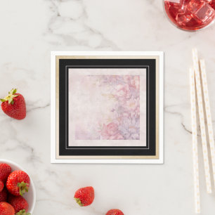 Serviette En Papier Parchemins de style victorien rose