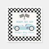 Serviette En Papier Parcours de course bleu - Partir Baby shower (Devant)