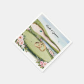 Serviette En Papier Parcours de golf avec anneau mariage sur le puttin (Coin)
