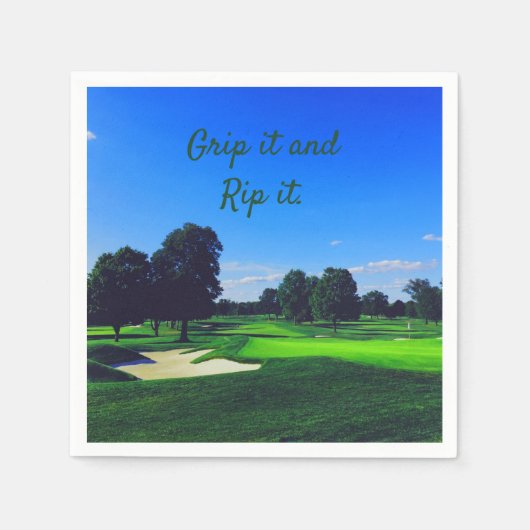 Serviette En Papier Parcours de golf Grip it et Rip it (Devant)