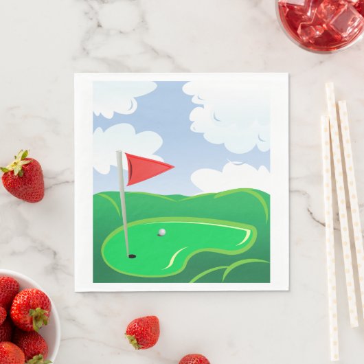 Serviette En Papier Parcours de golf Papier vert serviettes (En situation)