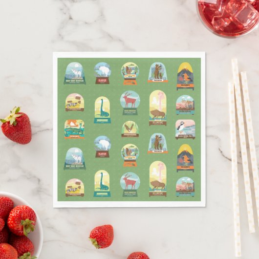 Serviette En Papier Parcs nationaux dans Green Napkins (En situation)