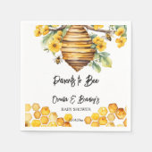 Serviette En Papier Parents d'abeilles de printemps baby shower modèle (Devant)