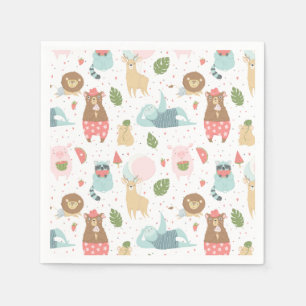 Serviette En Papier Paresse et motif d'amis