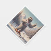 Serviette En Papier Paresse Skiing (Coin)